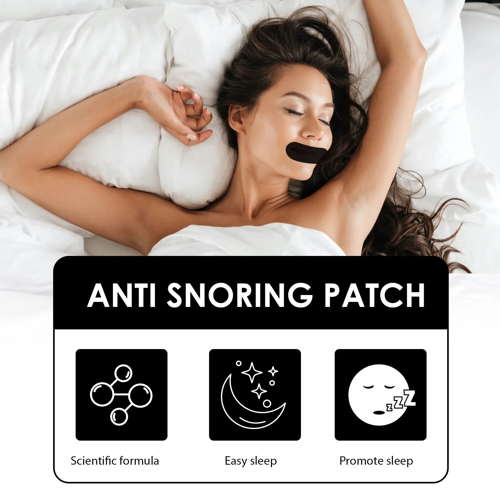 EELHOE Anti-Snoring Patches Mouth Tape for Smooth Breathing Night Sleep Improvement Nose Breathe Strips to Stop Snoring 30Pcs