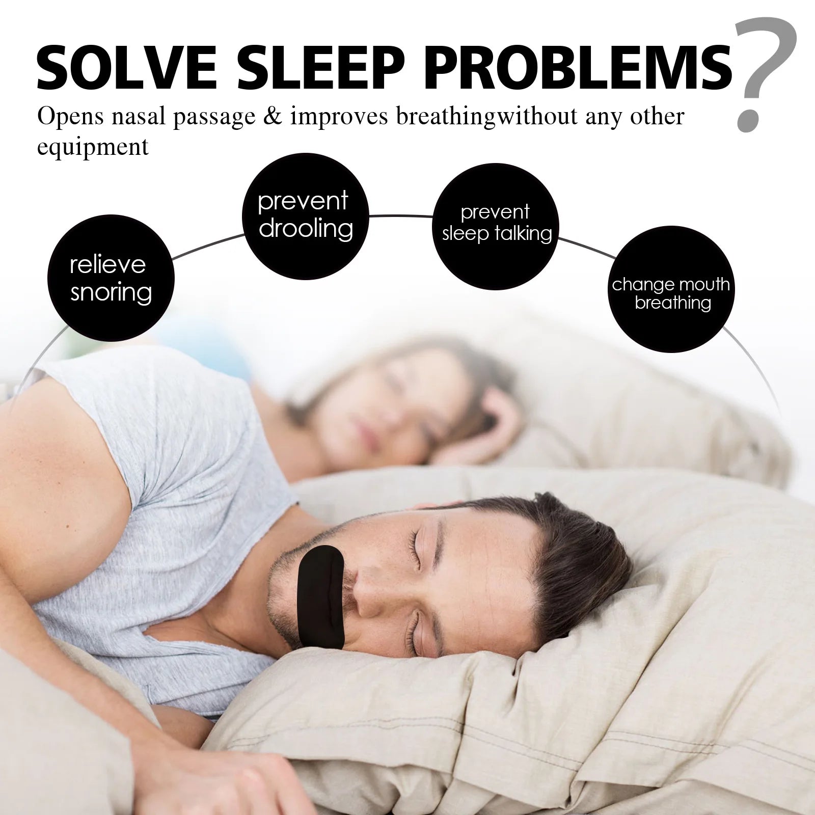 EELHOE Anti-Snoring Patches Mouth Tape for Smooth Breathing Night Sleep Improvement Nose Breathe Strips to Stop Snoring 30Pcs